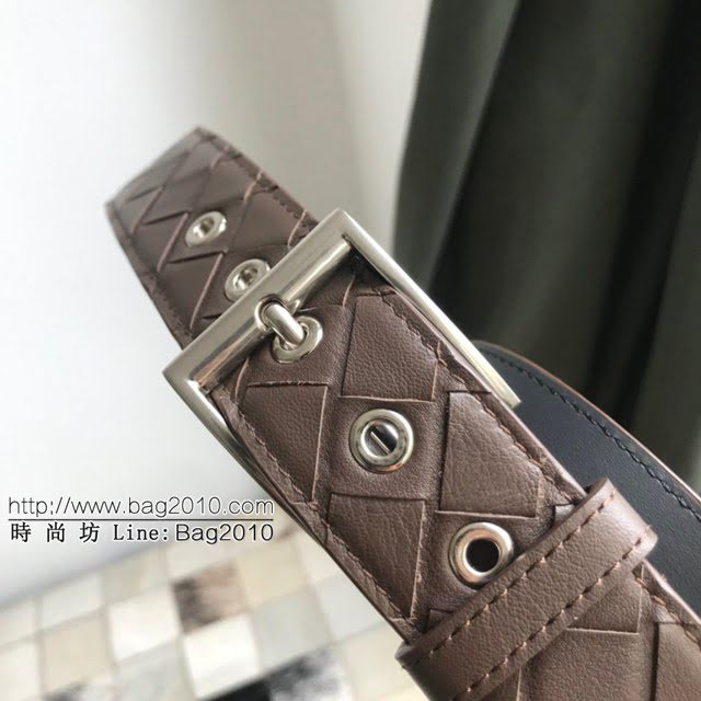 BV高端男士皮帶 寶緹嘉intrecciato編織大格腰帶  jjp1545